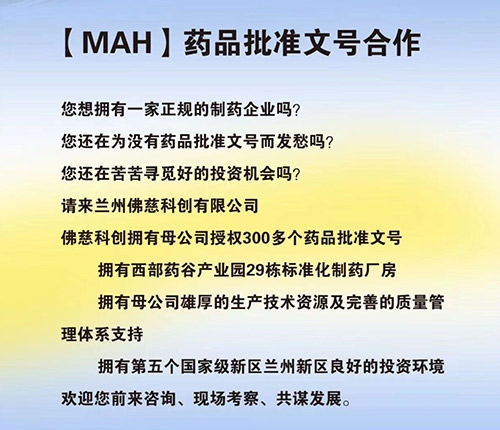 [ MAH ]药品批准文号合作_招商_说明书